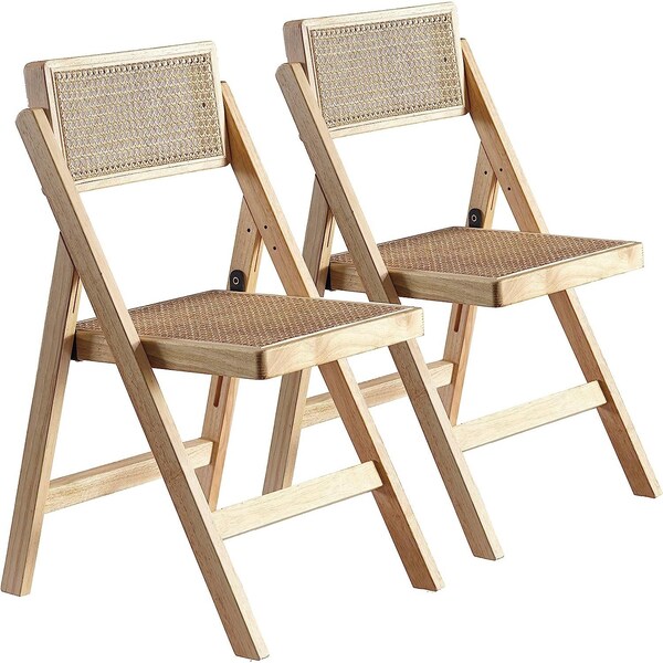 Isl Furnishings Ibiza Rattan Modern Folding Chair 2, Natural, PR CH51DC-2PK-NATURAL - main